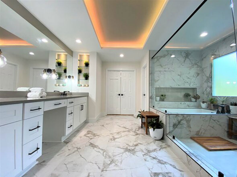 Extra large master bathroom interior design.