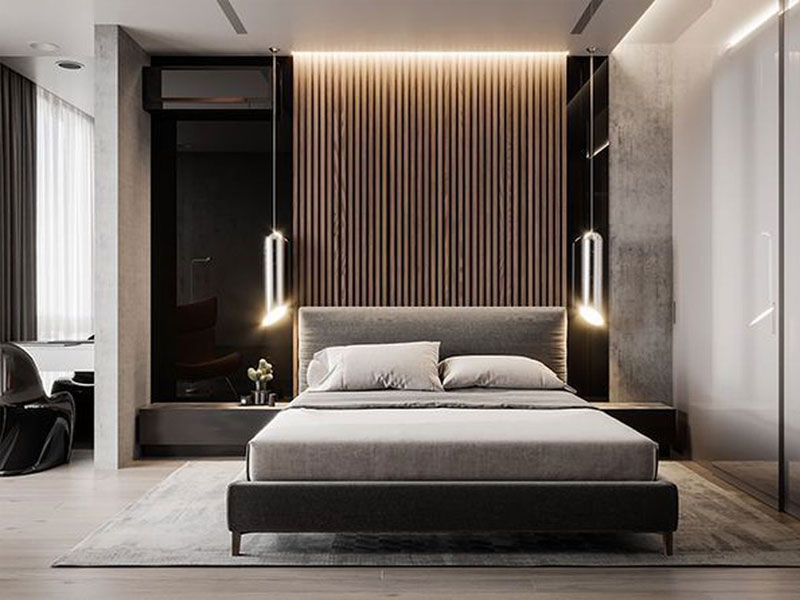 Modern guest bedroom interior designs by Homzelite.