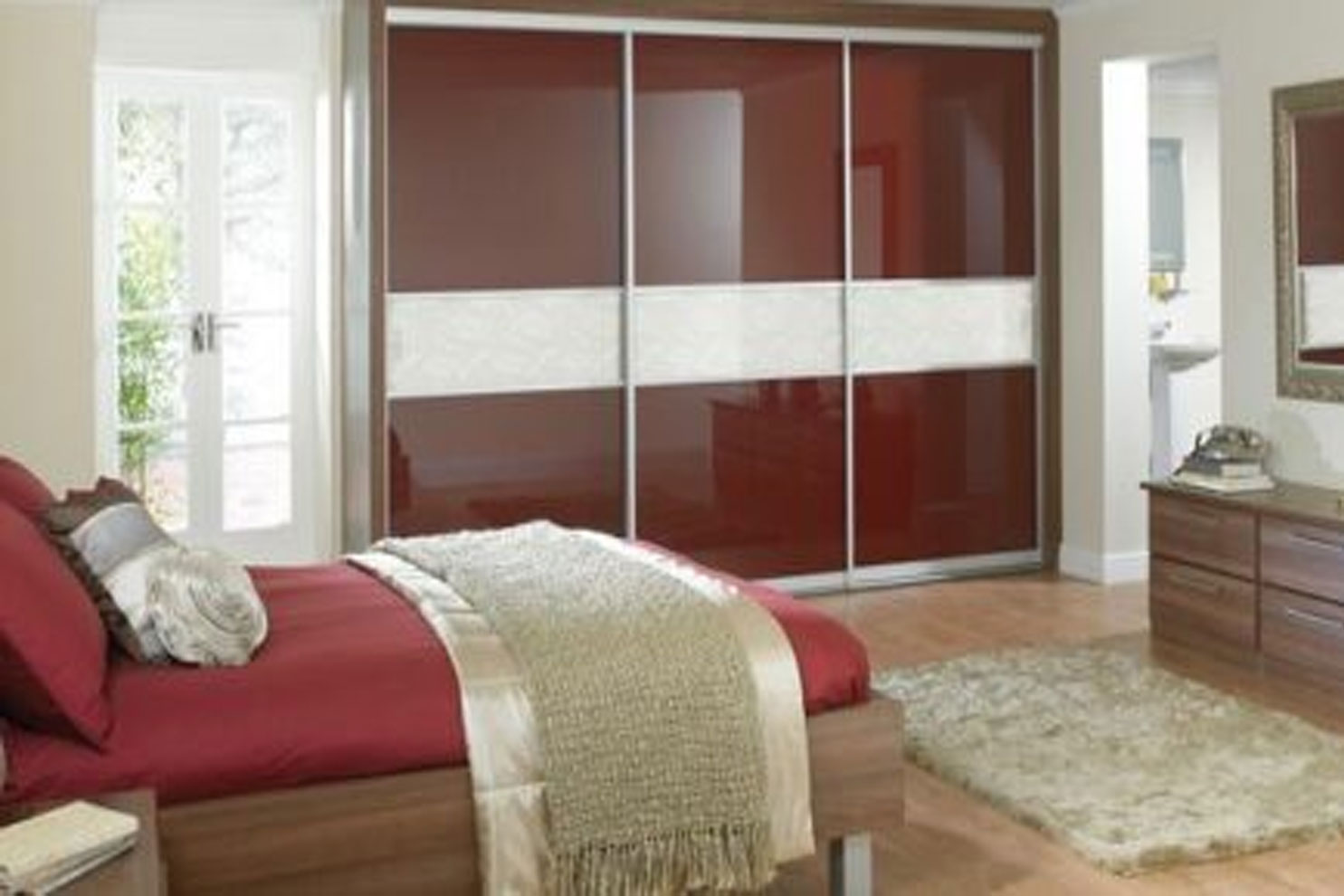 Elegant wood straight wardrobe design by Homzelite