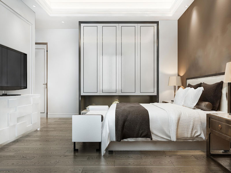 Master bedroom wardrobe design by Homzelite.